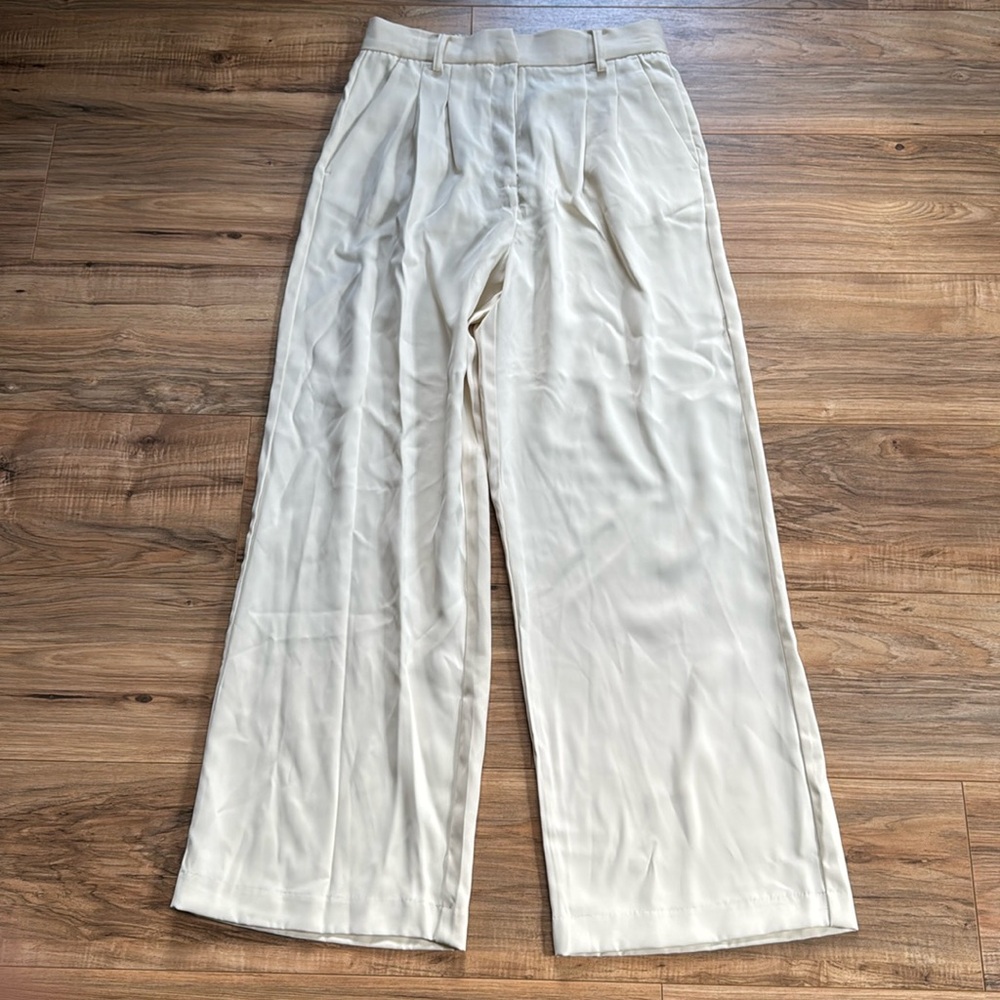 High waisted wide leg trouser pant
